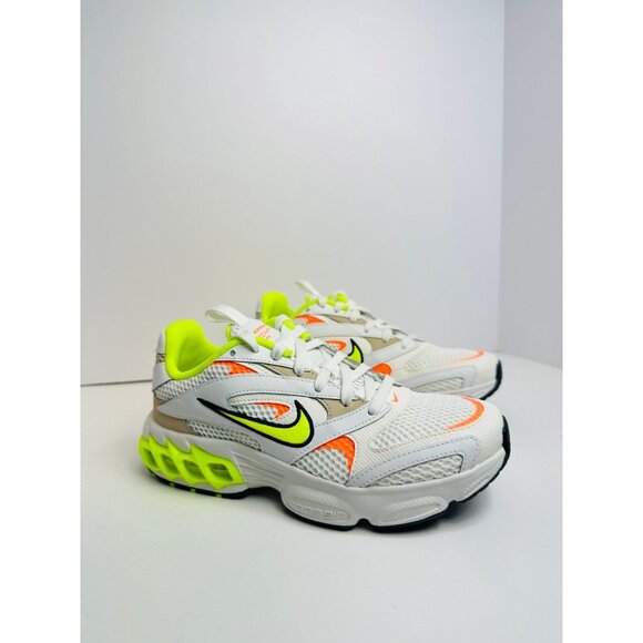 7 Women’s Nike Zoom Air Fire white neon volt CW3876-104 Sneakers Shoes - Picture 2 of 8